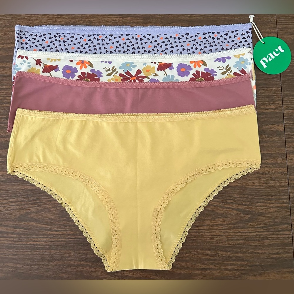 Pact Women’s Underwear Set - Yellow, Mauve, Floral & Hearts - XL